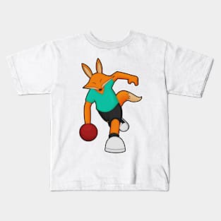 Fox at Bowling with Bowling ball Kids T-Shirt